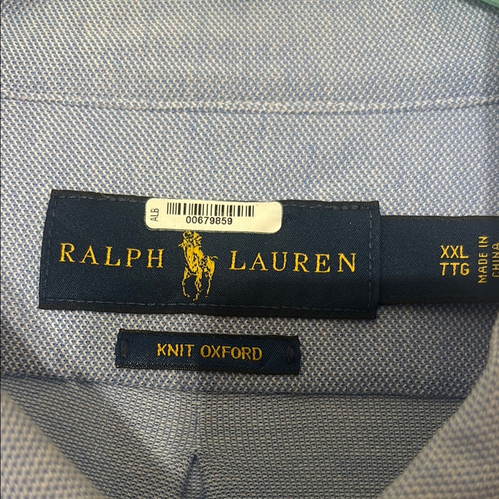 Ralph Lauren Blue Knit Oxford Shirt XXL